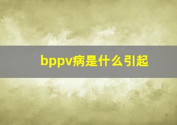 bppv病是什么引起