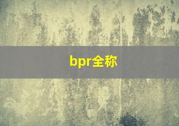 bpr全称