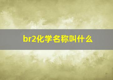 br2化学名称叫什么