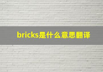 bricks是什么意思翻译