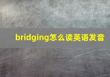 bridging怎么读英语发音