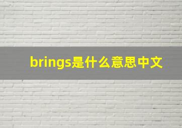 brings是什么意思中文