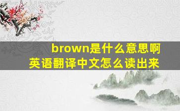 brown是什么意思啊英语翻译中文怎么读出来