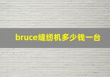 bruce缝纫机多少钱一台