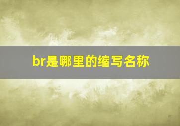 br是哪里的缩写名称