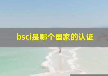 bsci是哪个国家的认证