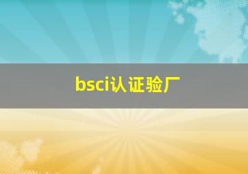 bsci认证验厂