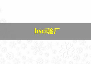 bsci验厂