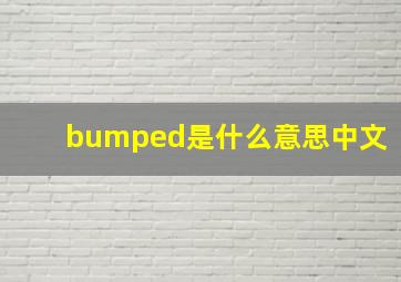 bumped是什么意思中文