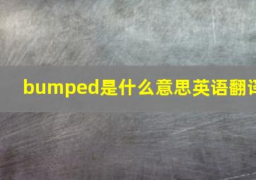 bumped是什么意思英语翻译