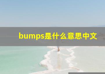 bumps是什么意思中文