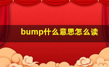 bump什么意思怎么读