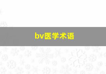 bv医学术语