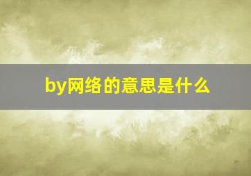 by网络的意思是什么