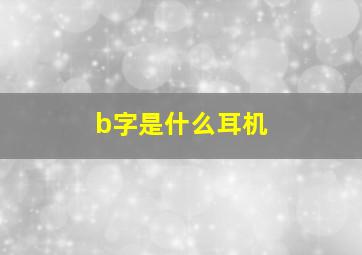 b字是什么耳机