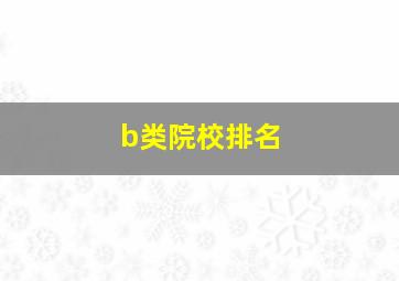 b类院校排名