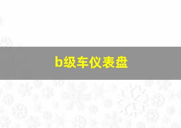 b级车仪表盘