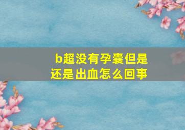 b超没有孕囊但是还是出血怎么回事