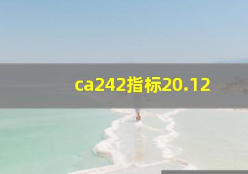 ca242指标20.12