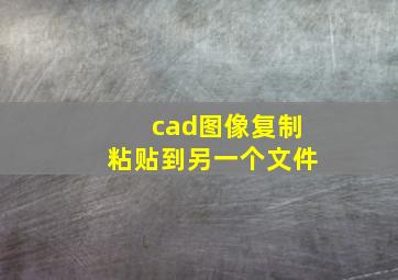 cad图像复制粘贴到另一个文件