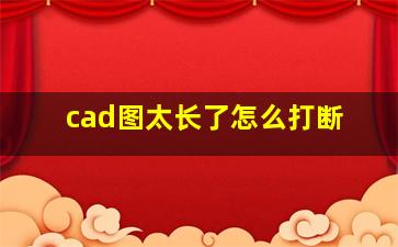 cad图太长了怎么打断