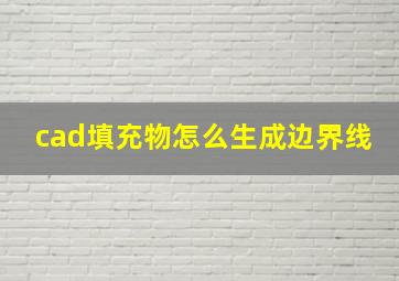 cad填充物怎么生成边界线