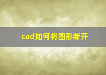 cad如何将图形断开