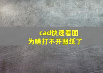 cad快速看图为啥打不开图纸了