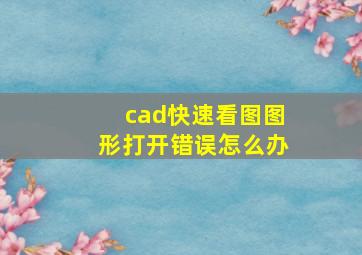 cad快速看图图形打开错误怎么办