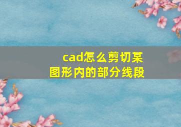 cad怎么剪切某图形内的部分线段