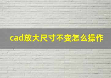 cad放大尺寸不变怎么操作