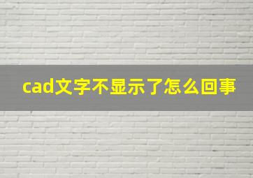 cad文字不显示了怎么回事