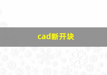 cad断开块