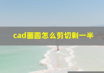 cad画圆怎么剪切剩一半