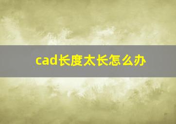 cad长度太长怎么办