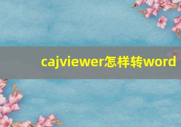 cajviewer怎样转word