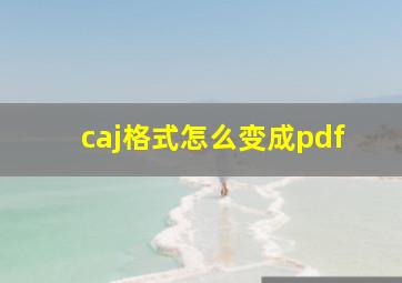 caj格式怎么变成pdf