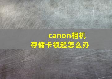 canon相机存储卡锁起怎么办