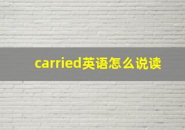 carried英语怎么说读