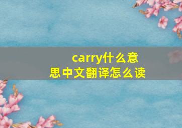 carry什么意思中文翻译怎么读