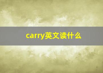 carry英文读什么