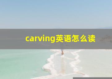 carving英语怎么读