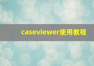 caseviewer使用教程