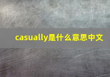 casually是什么意思中文