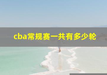 cba常规赛一共有多少轮