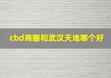 cbd商圈和武汉天地哪个好