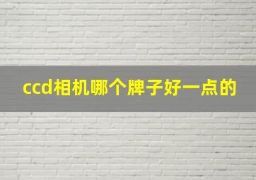 ccd相机哪个牌子好一点的