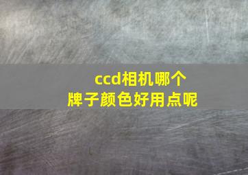 ccd相机哪个牌子颜色好用点呢