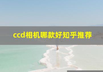 ccd相机哪款好知乎推荐