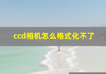 ccd相机怎么格式化不了